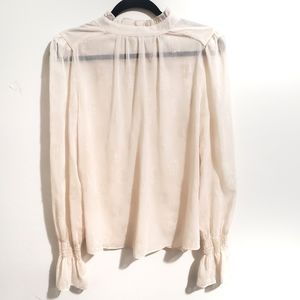 Sheer ivory dressy top size S/M
